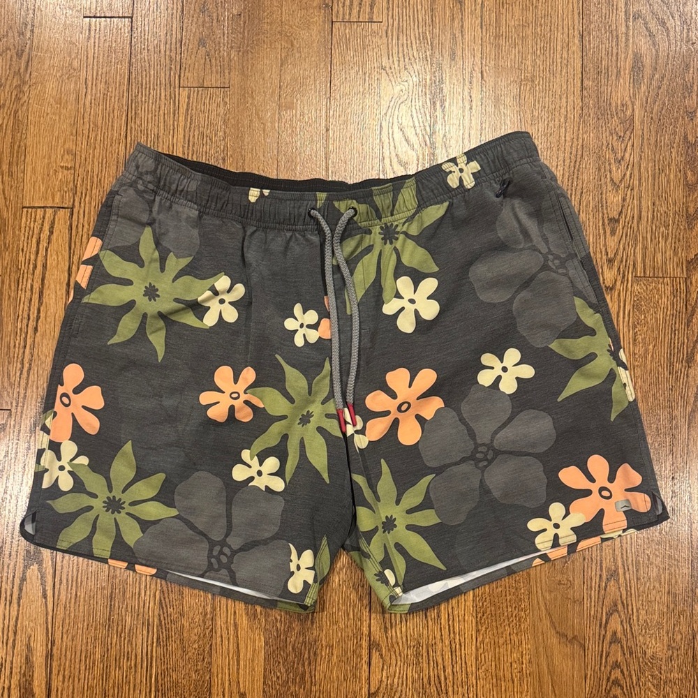 Cova by Jantzen men’s Floral Print lined elastic waist swim trunks size XXL